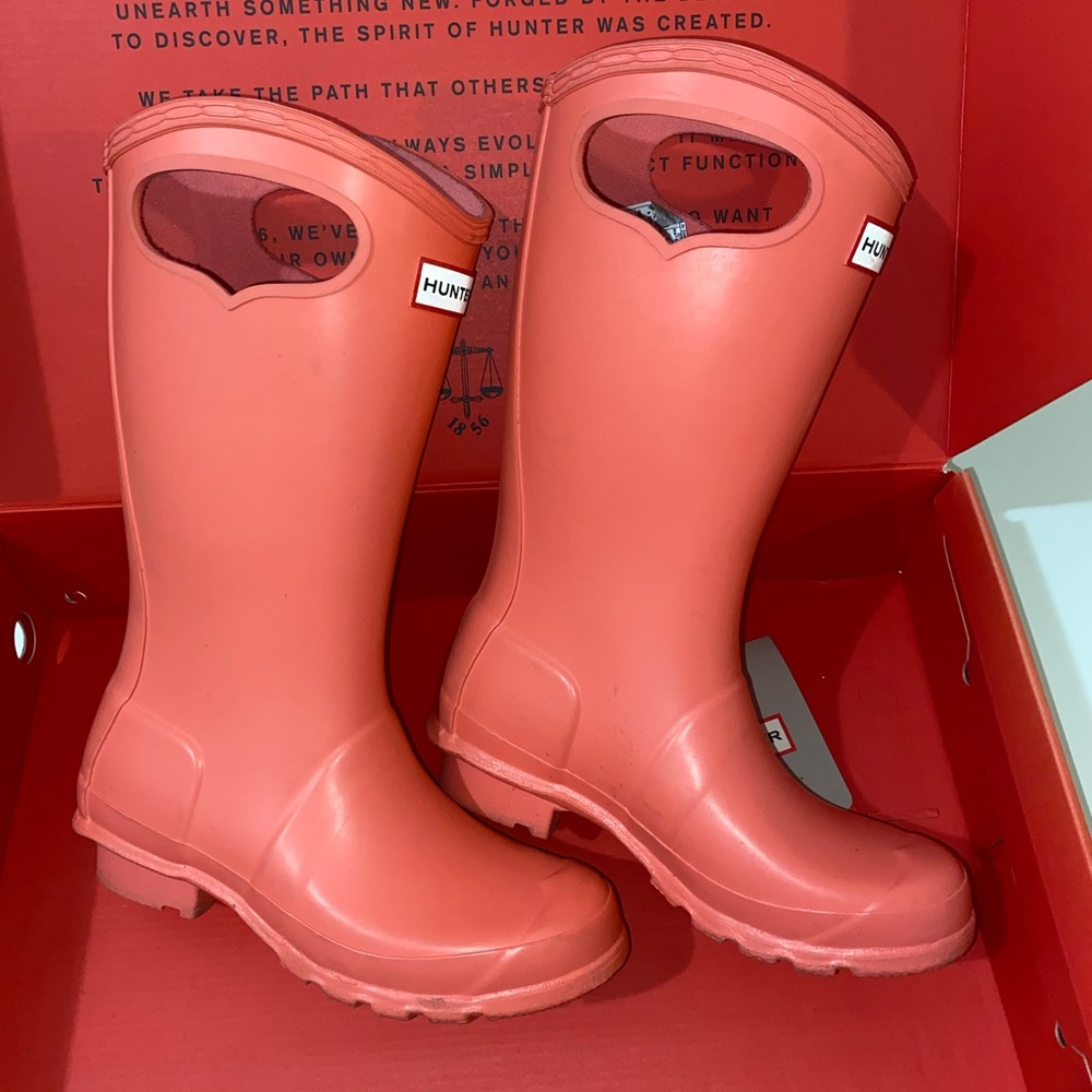 Hunter Original Kids Grab Handle Rain Boots Pink - Picture 3 of 6